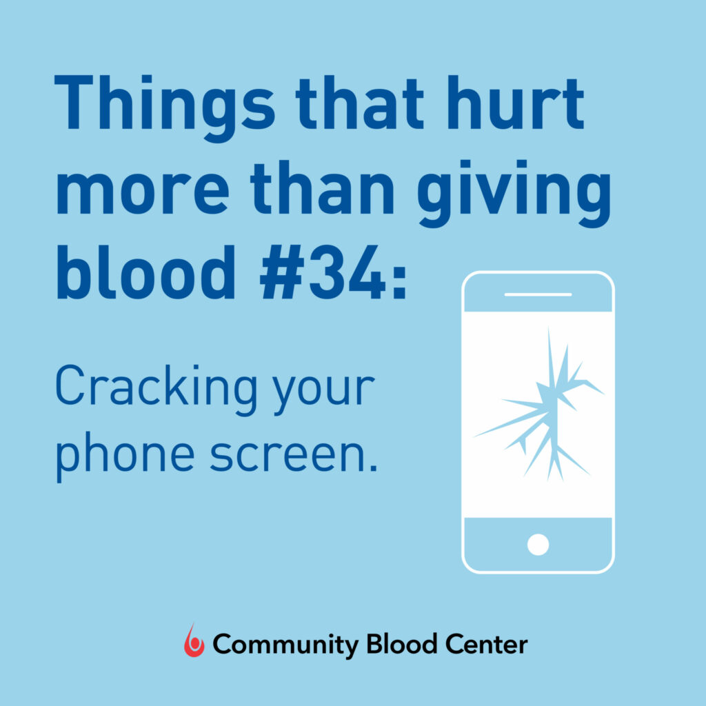 Things that hurt more than giving blood: Cracking your phone screen