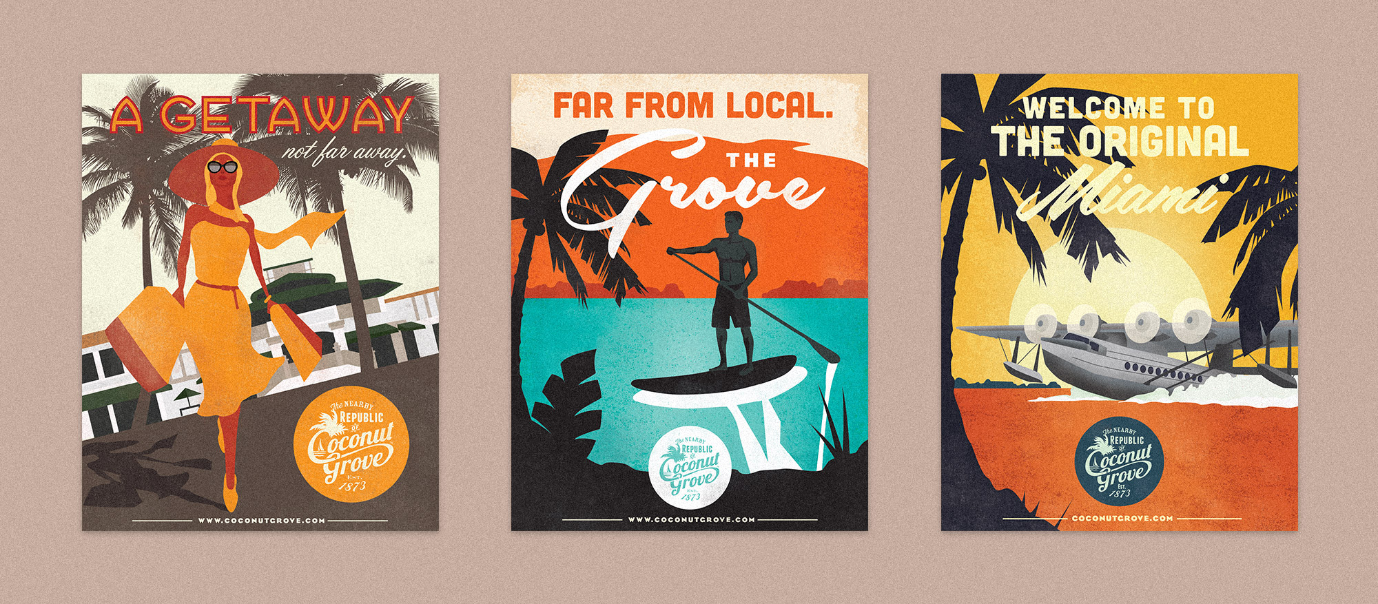 Coconut Grove Illustrated Posters